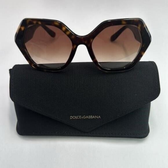 💯 - New Authentic DOLCE & GABBANA Gradient Brown Irregular Ladies Sunglasses - Picture 3 of 16